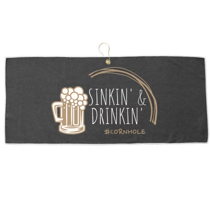 Cornhole Gift Sinkin & Drinkin Large Microfiber Waffle Golf Towel