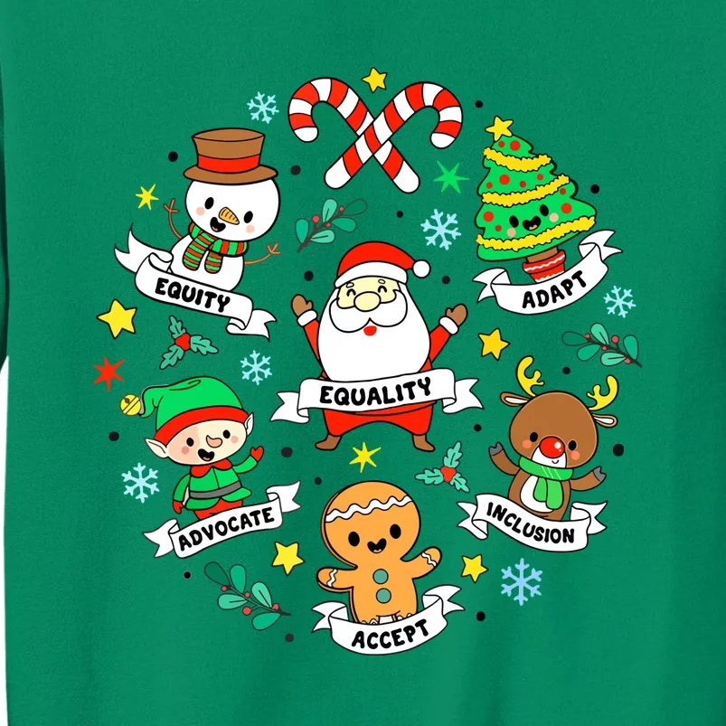 Chritsmas Groovy Special Education Teacher Xmas Inclusion Diversity Gift Sweatshirt