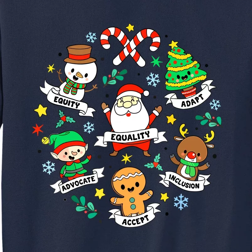 Chritsmas Groovy Special Education Teacher Xmas Inclusion Diversity Gift Tall Sweatshirt