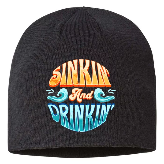 Cornhole Gift Sinkin And Drinkin 8 1/2in Sustainable Knit Beanie