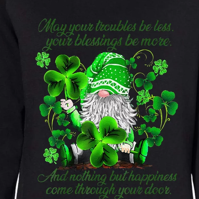 Christian Gnome St Patricks Day Irish Blessing Leprechaun Womens California Wash Sweatshirt