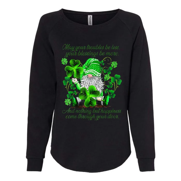 Christian Gnome St Patricks Day Irish Blessing Leprechaun Womens California Wash Sweatshirt