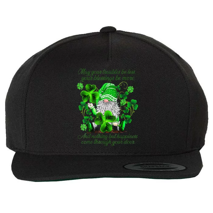 Christian Gnome St Patricks Day Irish Blessing Leprechaun Wool Snapback Cap