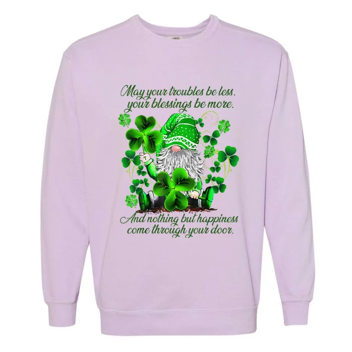 Christian Gnome St Patricks Day Irish Blessing Leprechaun Garment-Dyed Sweatshirt