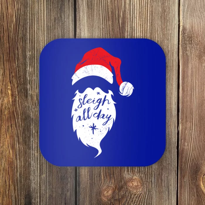 Christmas Gift Sleigh All Day Funny Santa Claus Pun Gift Coaster