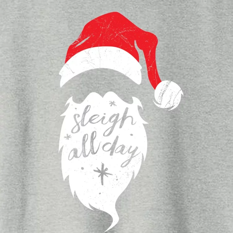 Christmas Gift Sleigh All Day Funny Santa Claus Pun Gift Women's Crop Top Tee