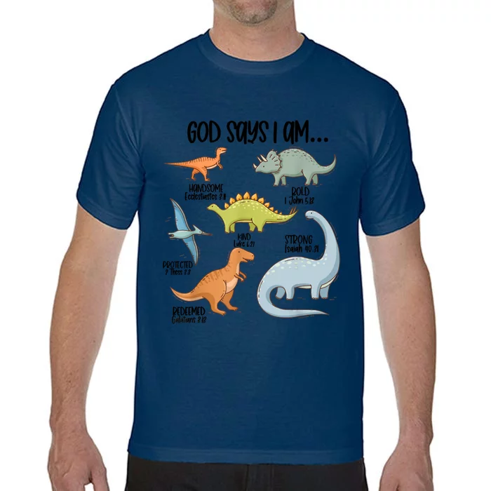 Cute God Says I Am Vintage Dinosaur Funny Comfort Colors T-Shirt