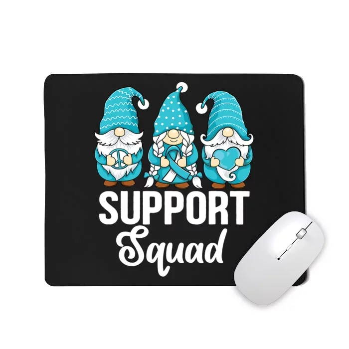 Cute Gnomes Support Squad Survivor Cervical Cancer Awareness Mousepad