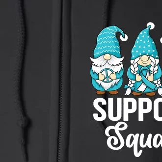 Cute Gnomes Support Squad Survivor Cervical Cancer Awareness Full Zip Hoodie