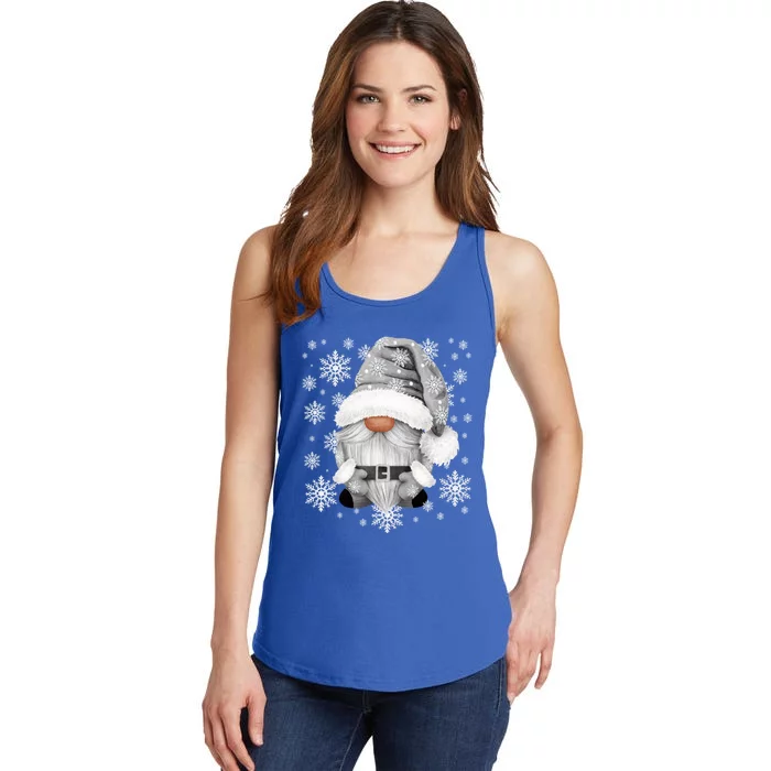 Cool Grey Santa Gnomie For Gothic And Emo With Winter Gnome Gift Ladies Essential Tank