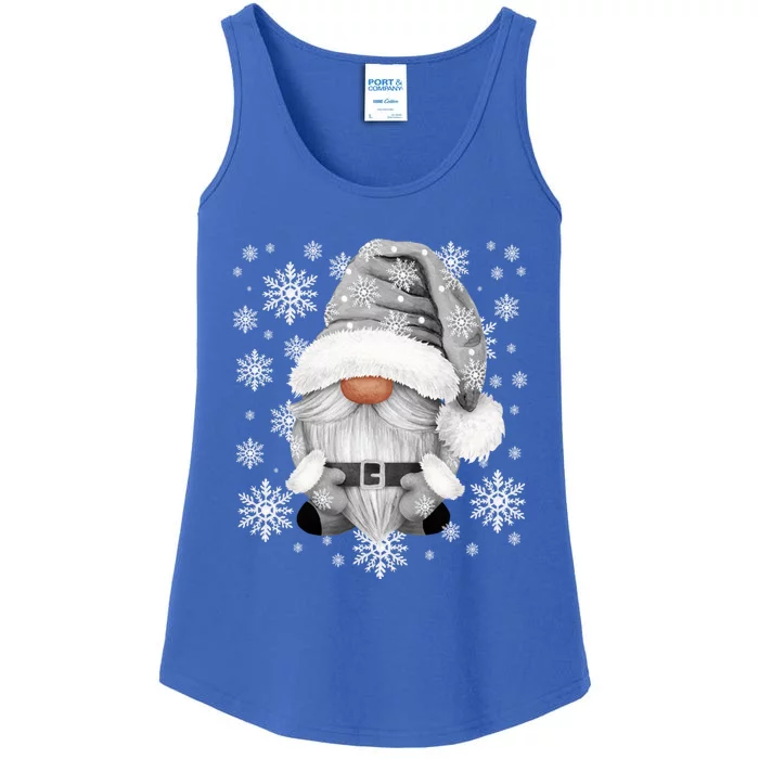 Cool Grey Santa Gnomie For Gothic And Emo With Winter Gnome Gift Ladies Essential Tank