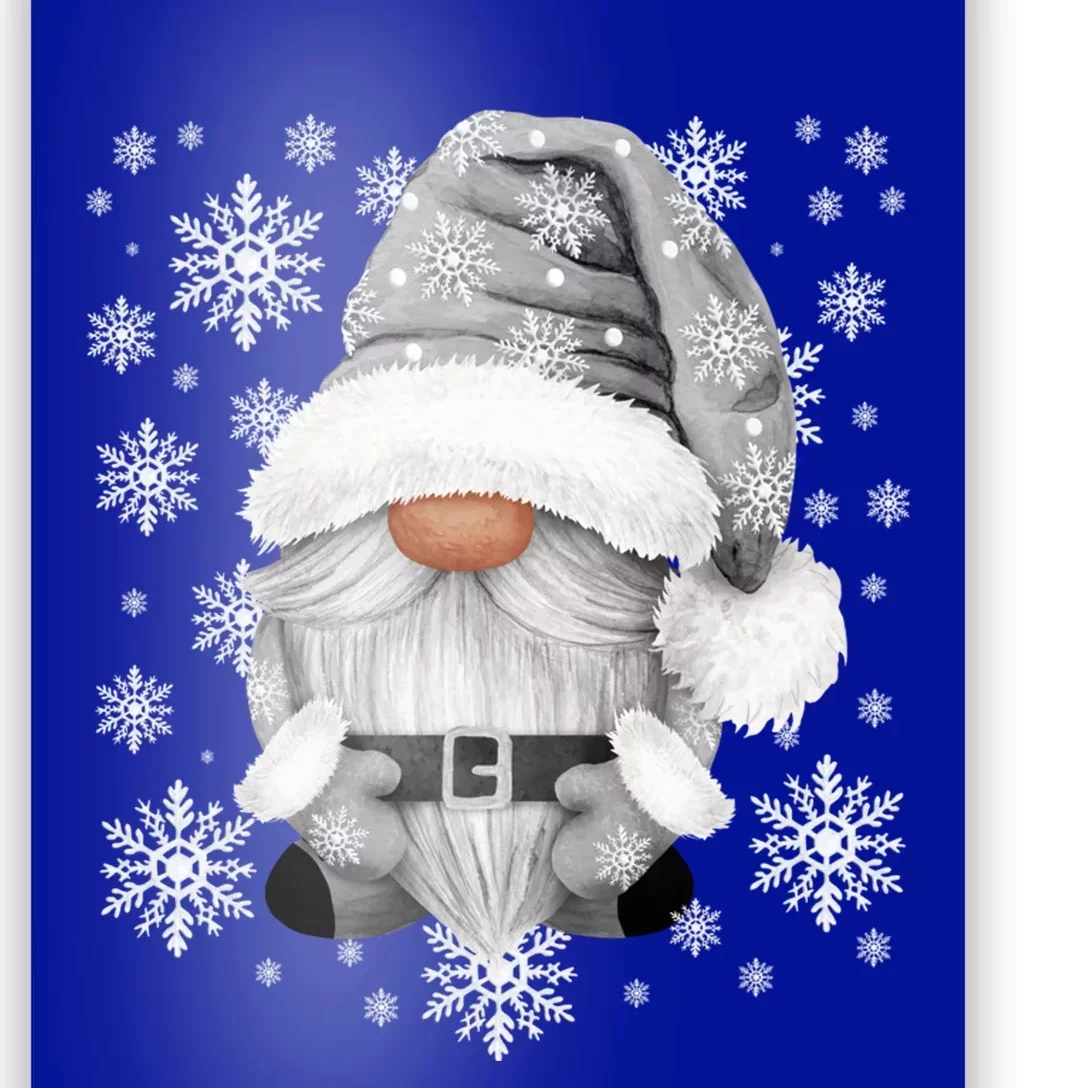 Cool Grey Santa Gnomie For Gothic And Emo With Winter Gnome Gift Poster