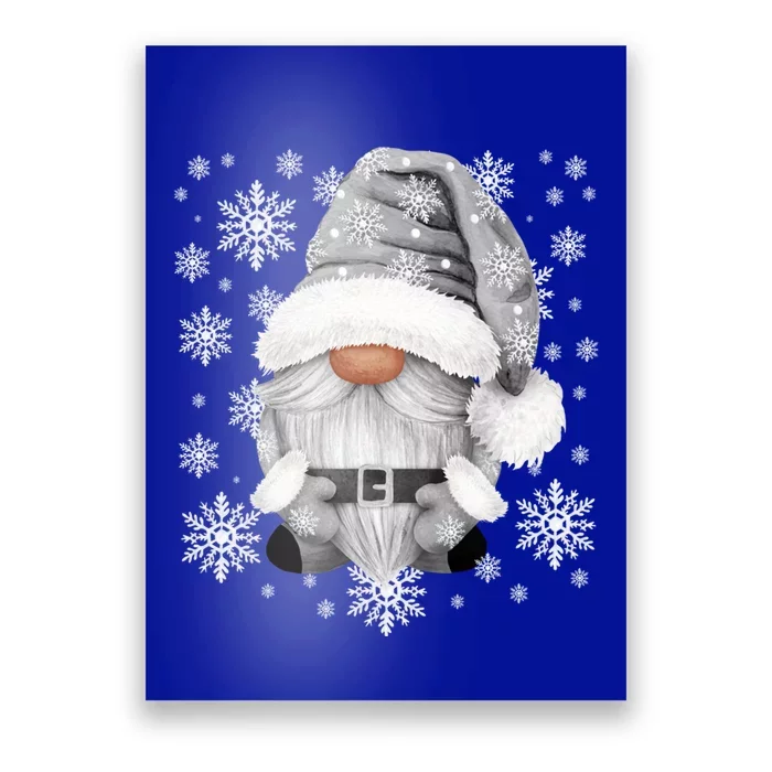 Cool Grey Santa Gnomie For Gothic And Emo With Winter Gnome Gift Poster