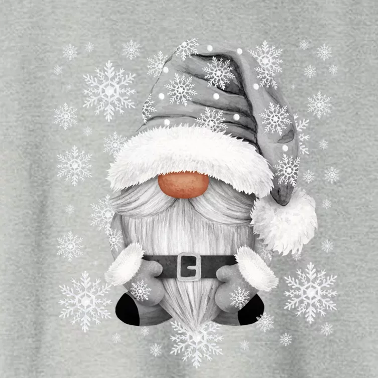 Cool Grey Santa Gnomie For Gothic And Emo With Winter Gnome Gift Women's Crop Top Tee