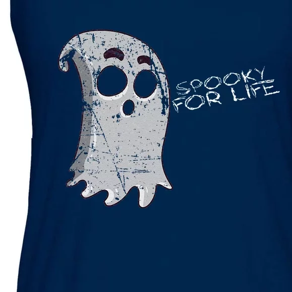 Creepy Ghost Spooky For Life Halloween Trick Or Treat Ladies Essential Flowy Tank