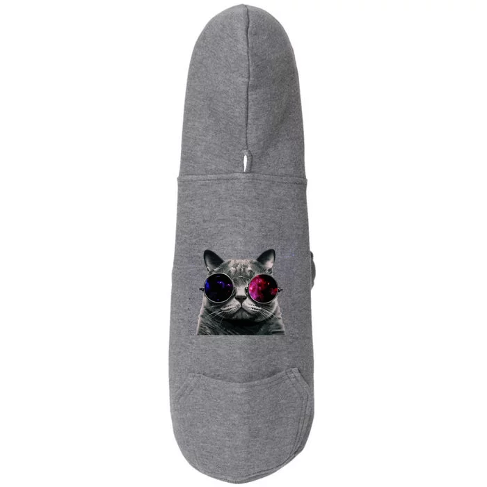 Cool Galaxy Space Cat Funny Great Gift Great Gift Doggie 3-End Fleece Hoodie