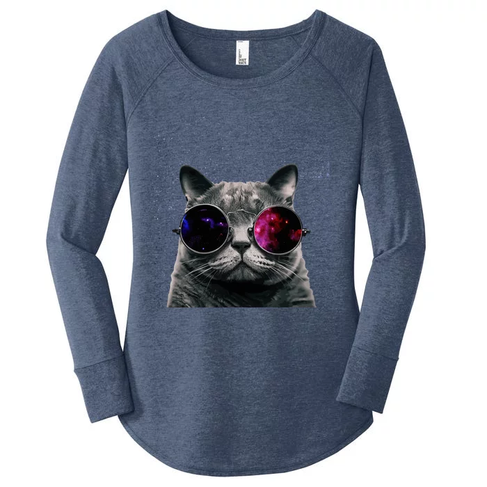 Cool Galaxy Space Cat Funny Great Gift Great Gift Women's Perfect Tri Tunic Long Sleeve Shirt