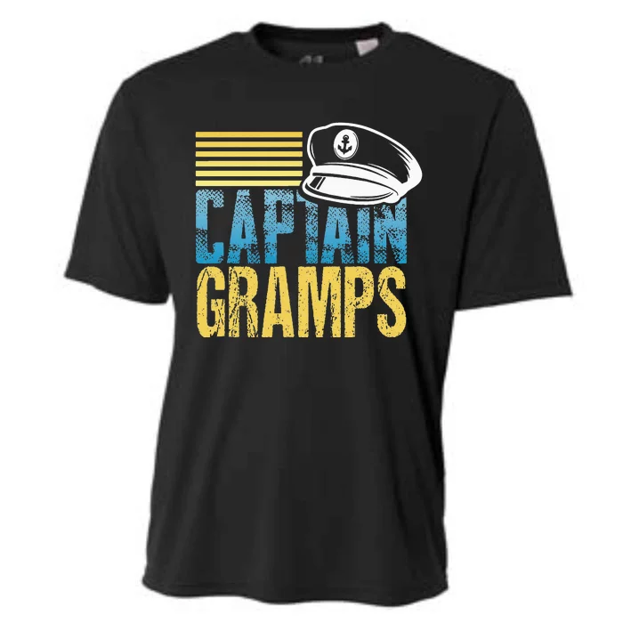 Captain Gramps Sailing Captain Hat Boat Lover Boating Cooling Performance Crew T-Shirt