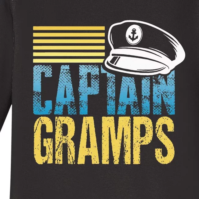 Captain Gramps Sailing Captain Hat Boat Lover Boating Baby Long Sleeve Bodysuit