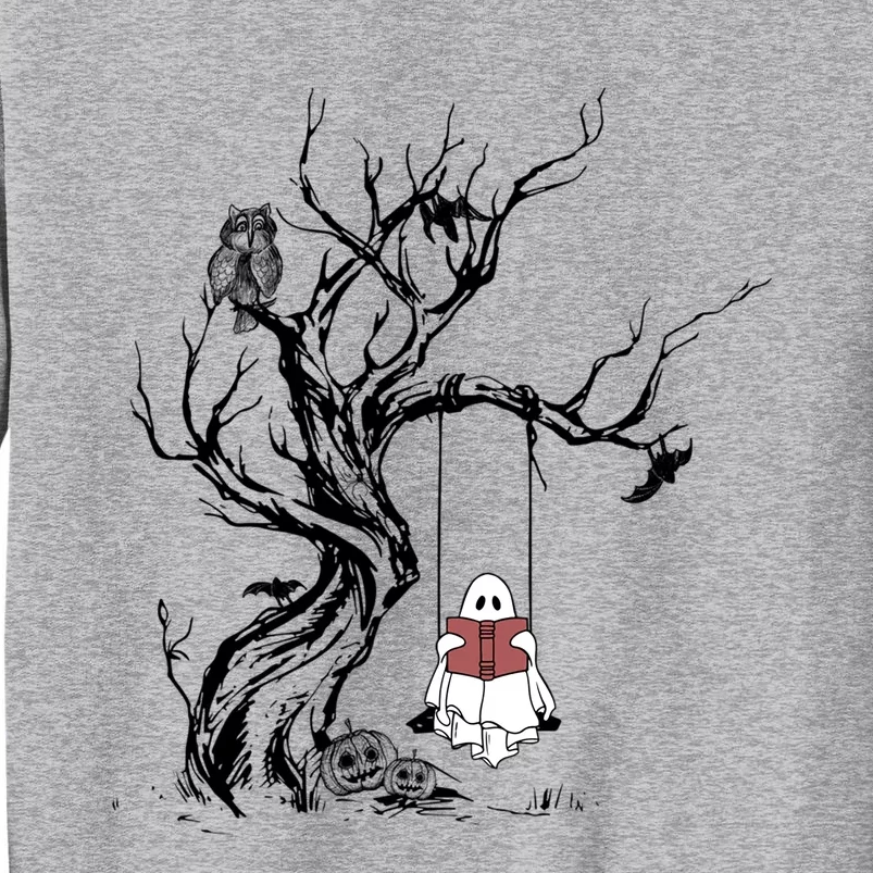 Cute Ghost Swinging Reading Book Halloween Boo Ghost Costume Funny Gift Sweatshirt