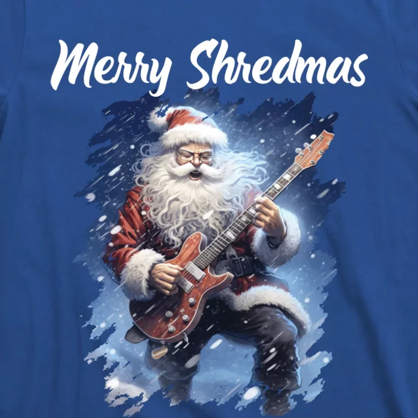 Christmas Guitarist Santa Playing Electric Guitar Rock Music Gift T-Shirt