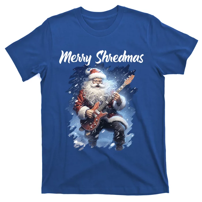 Christmas Guitarist Santa Playing Electric Guitar Rock Music Gift T-Shirt