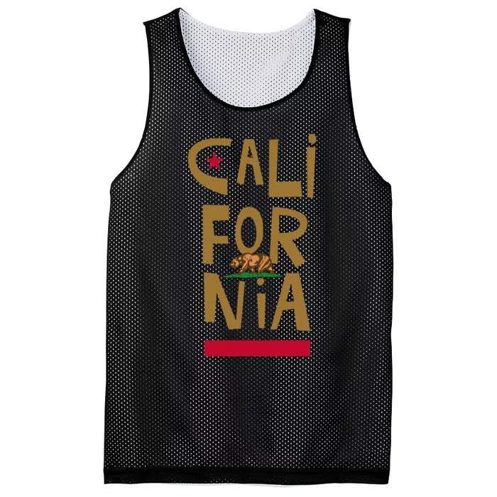 California Golden State CA Flag Bear Funny Mesh Reversible Basketball Jersey Tank