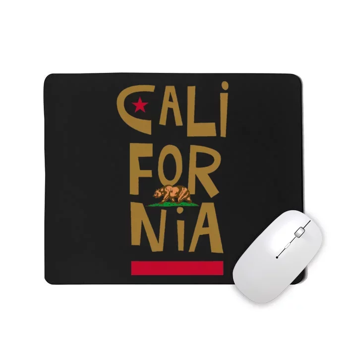 California Golden State CA Flag Bear Funny Mousepad