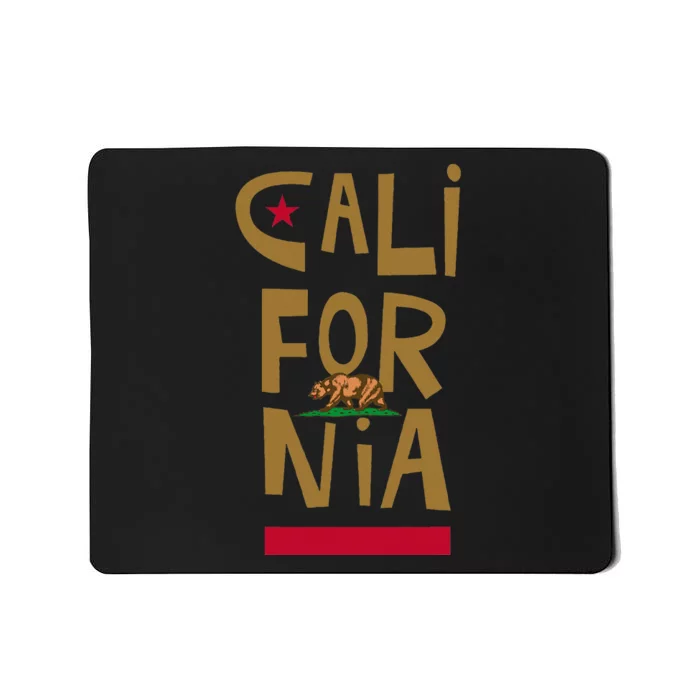 California Golden State CA Flag Bear Funny Mousepad