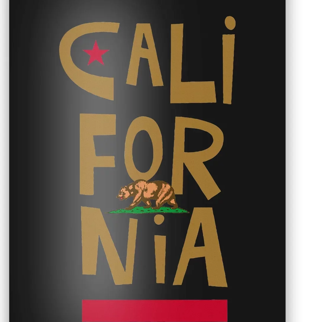 California Golden State CA Flag Bear Funny Poster