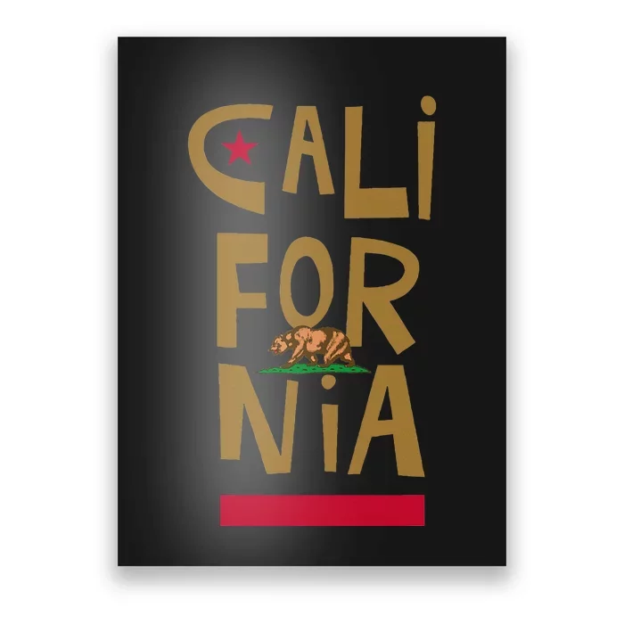 California Golden State CA Flag Bear Funny Poster