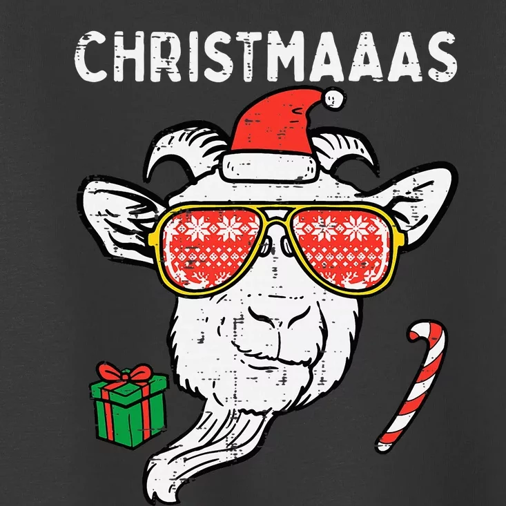 Christmas Goat Santa Xmas Farm Animal Farmer Toddler T-Shirt