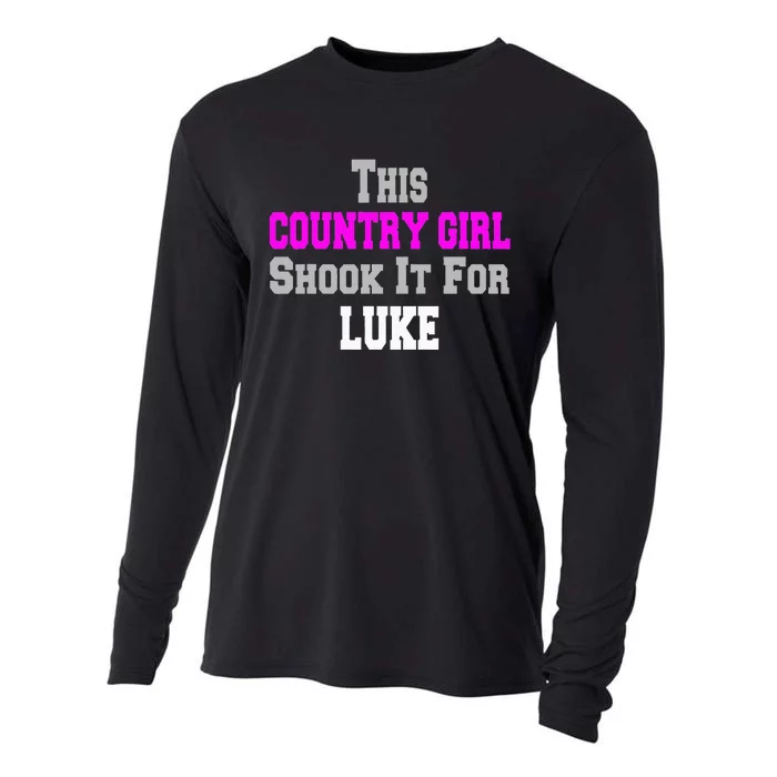 Country Girl Shook It For Luke Fun Music Cooling Performance Long Sleeve Crew