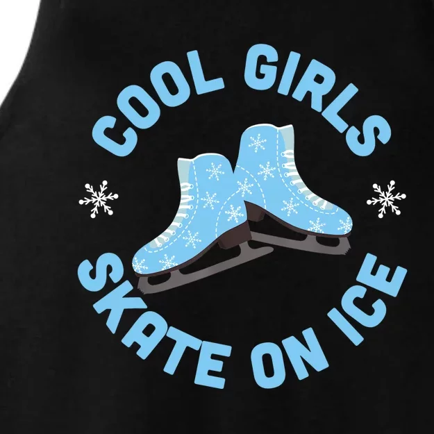 Cool Girls Skate On Ice Skating Ladies Tri-Blend Wicking Tank