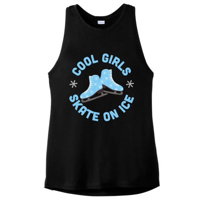 Cool Girls Skate On Ice Skating Ladies Tri-Blend Wicking Tank