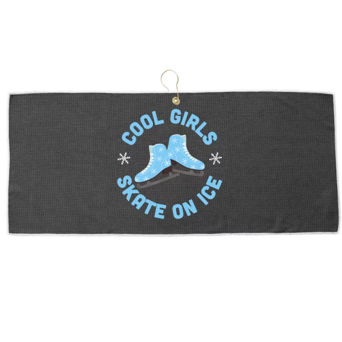 Cool Girls Skate On Ice Skating Large Microfiber Waffle Golf Towel