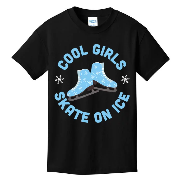 Cool Girls Skate On Ice Skating Kids T-Shirt