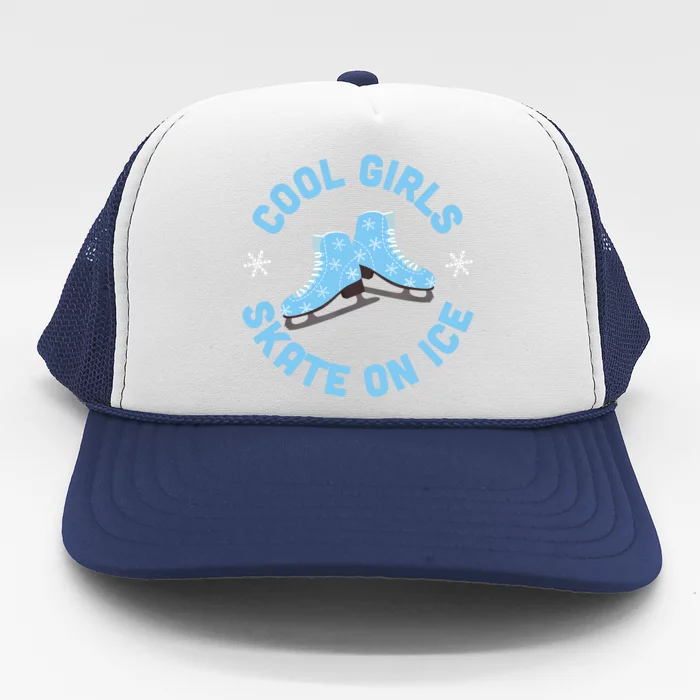 Cool Girls Skate On Ice Skating Trucker Hat