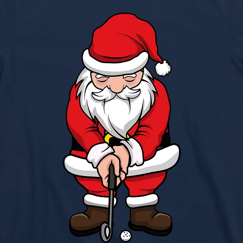 Christmas Golf Shirt Santa Claus Swing Funny Golf Tee T-Shirt