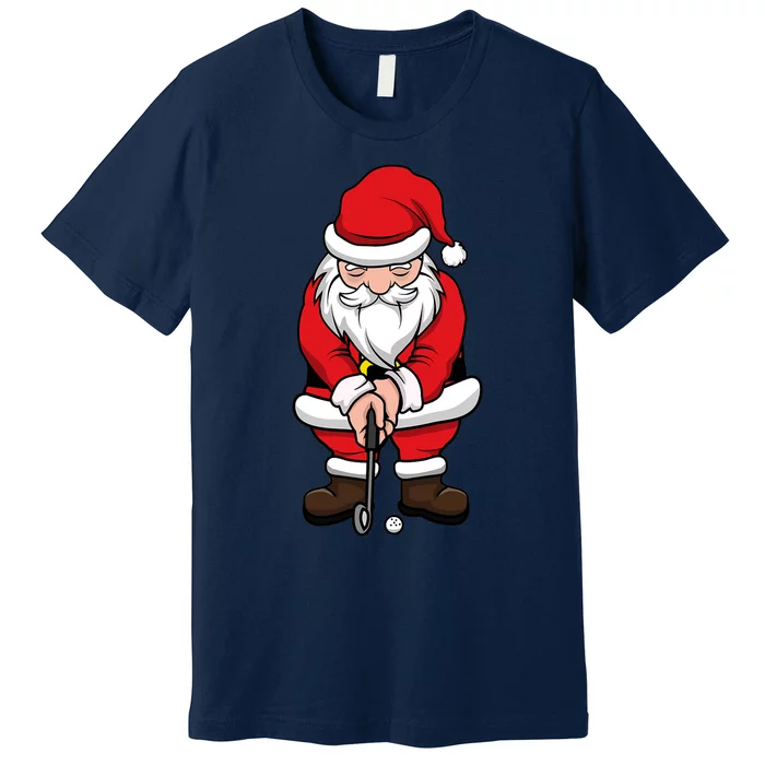 Christmas Golf Shirt Santa Claus Swing Funny Golf Tee Premium T-Shirt