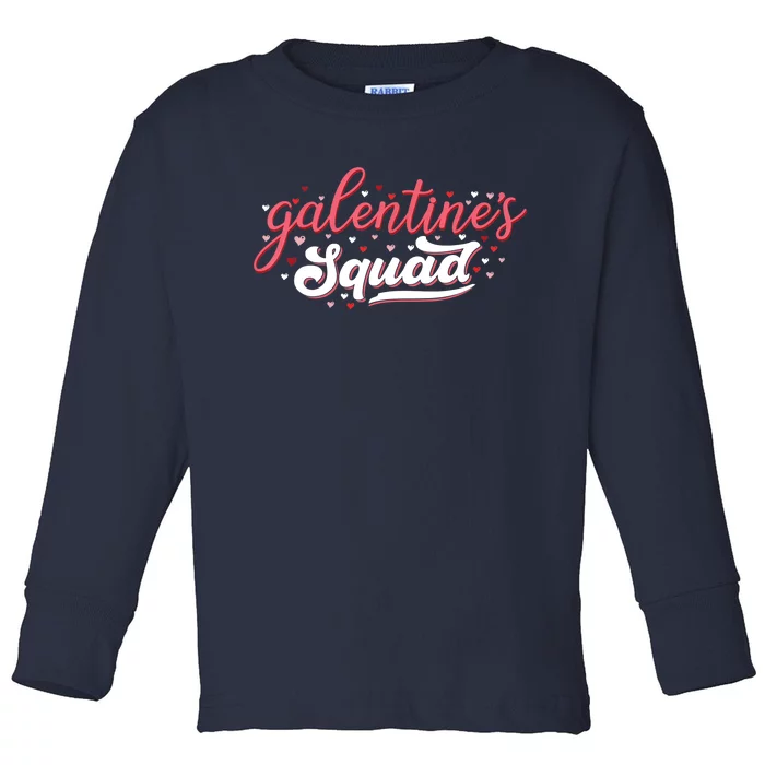 Cute Galentines Squad Gang for girl Funny Galentine's Day Toddler Long Sleeve Shirt