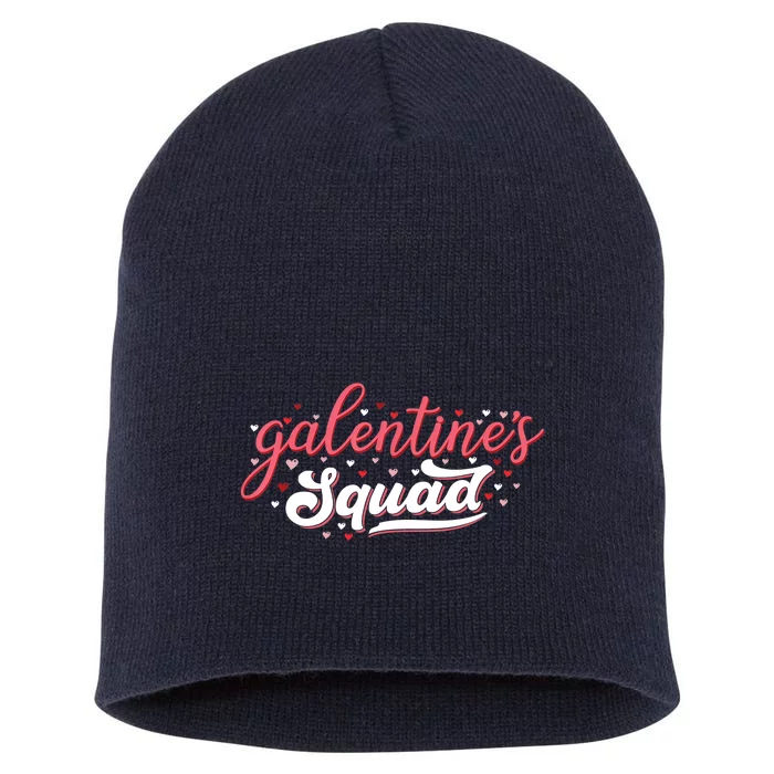 Cute Galentines Squad Gang for girl Funny Galentine's Day Short Acrylic Beanie