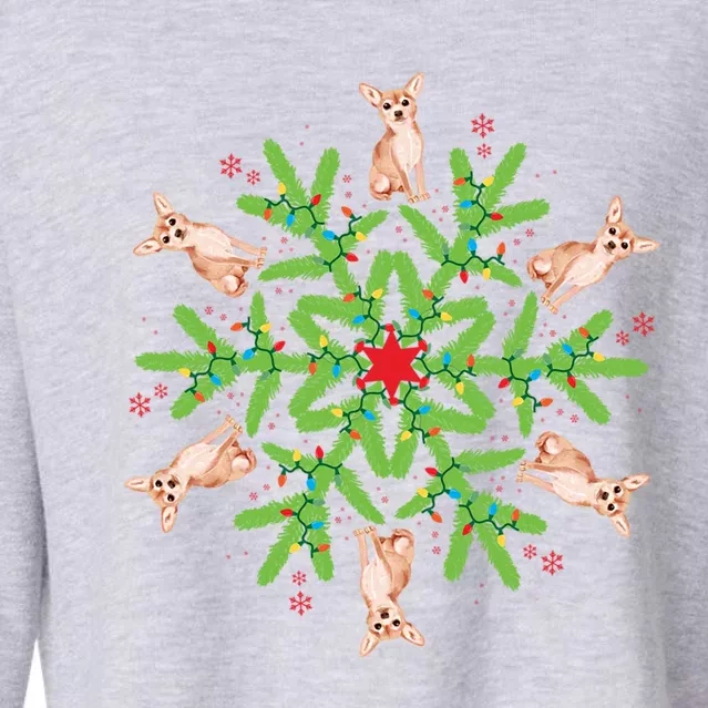 Chihuahua Gift Snowflake Chihuahua Christmas Gift Cropped Pullover Crew