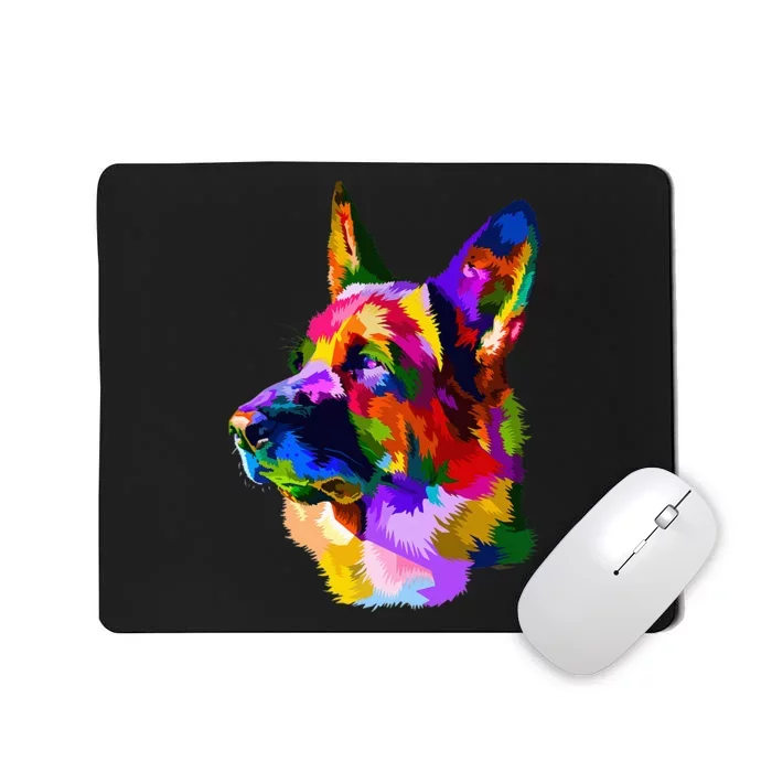 Colorful German Shepherd German Shepherd Dog Owner Mousepad