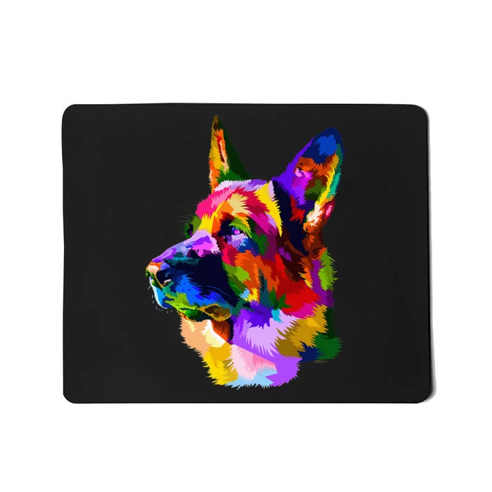 Colorful German Shepherd German Shepherd Dog Owner Mousepad