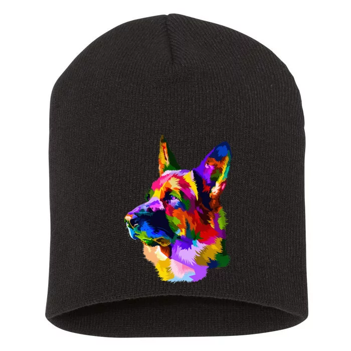 Colorful German Shepherd German Shepherd Dog Owner Short Acrylic Beanie