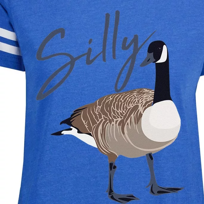 Canadian Goose Silly Goose Funny Cute Bird Hunter GIft Enza Ladies Jersey Football T-Shirt