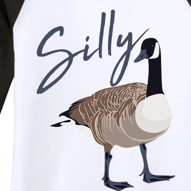 Canadian Goose Silly Goose Funny Cute Bird Hunter GIft Women's Tri-Blend 3/4-Sleeve Raglan Shirt