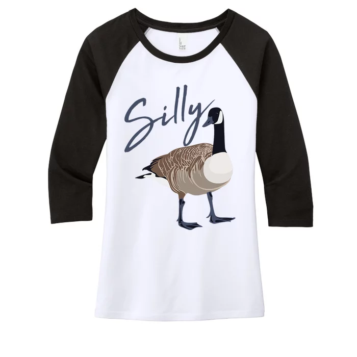 Canadian Goose Silly Goose Funny Cute Bird Hunter GIft Women's Tri-Blend 3/4-Sleeve Raglan Shirt