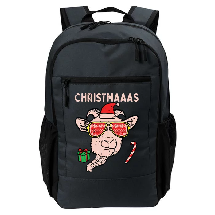 Christmas Goat Santa Xmas Farm Animal Farmer Daily Commute Backpack